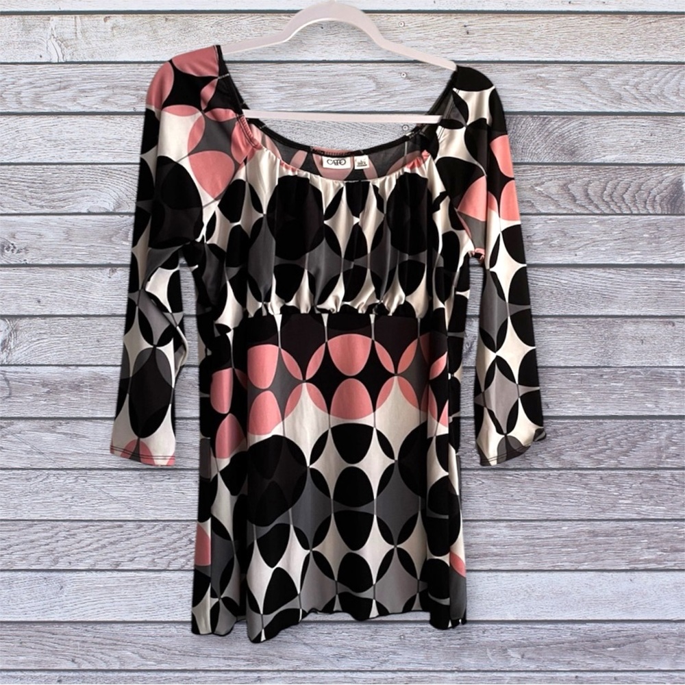 Cato long sleeve circle pattern top large